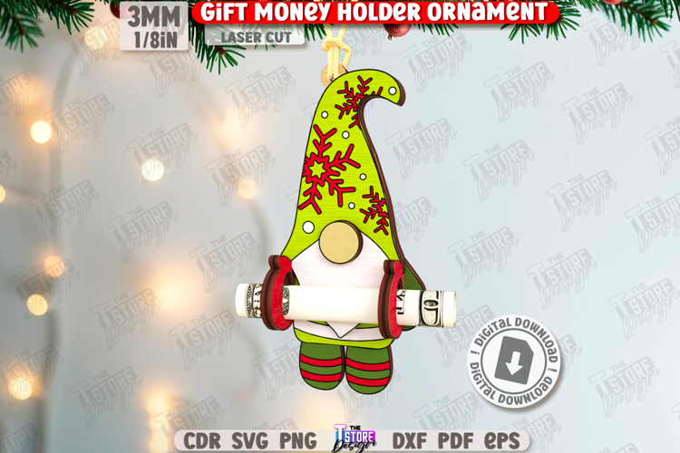 Gnome Gift Money Holder Laser Cut|Christmas Gnome|Xmas Laser