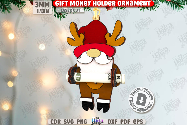Gnome Gift Money Holder Laser Cut|Christmas Gnome|Xmas Laser