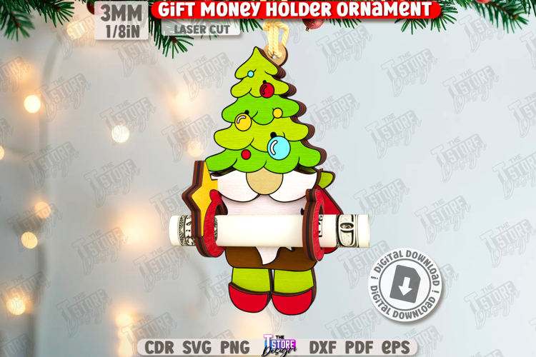 Gnome Gift Money Holder Laser Cut|Christmas Gnome|Xmas Laser