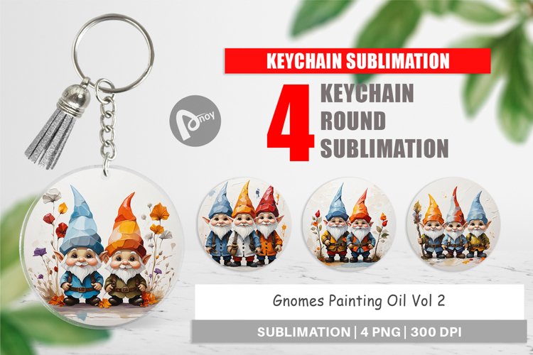 Keychain Gnomes Painting Oil