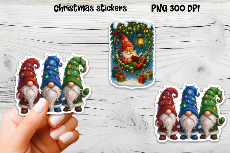 Cute Christmas gnome sticker | Printable winter gnome PNG
