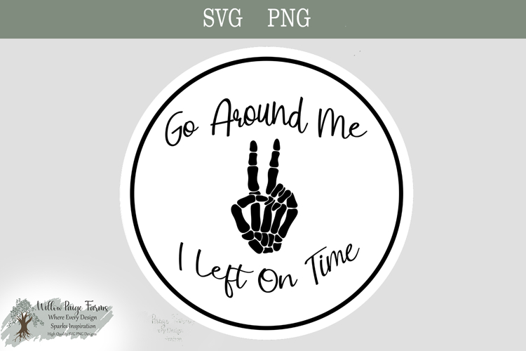 Funny Car Sticker Go Around Peace Sign