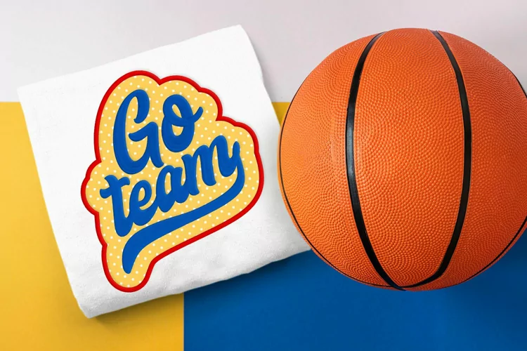 Go Team Script Letters Applique Embroidery File