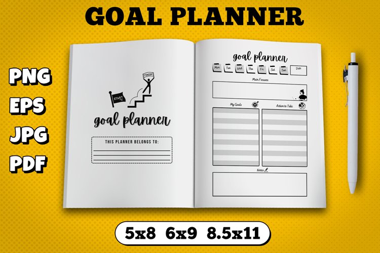 Amazon kdp goal planner interior for kindle publisher example image 1