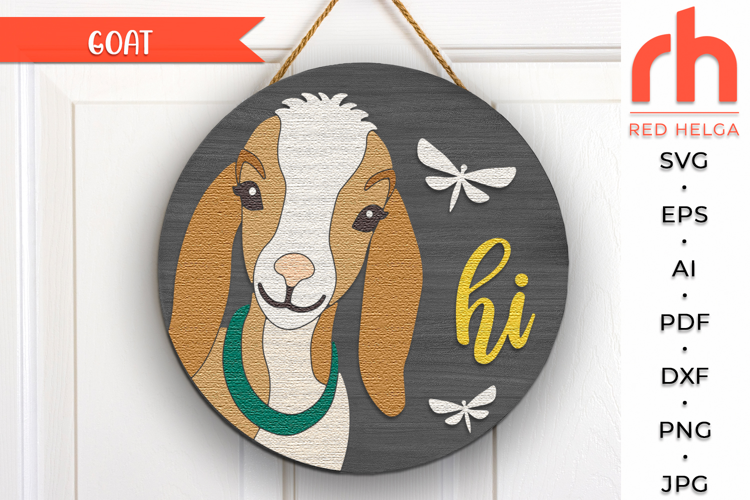 Goat Door Sign SVG, Layered Farmhouse Hanger Cut File