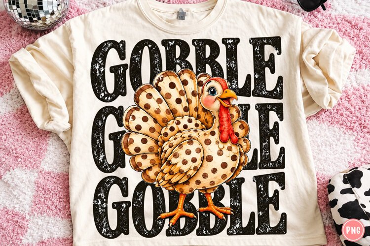 Gobble PNG, Funny Thanksgiving Turkey Sublimation Pn example image 1