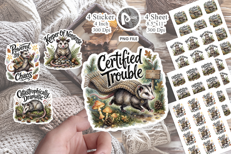 Goblin Possum Whimsigoth Sticker