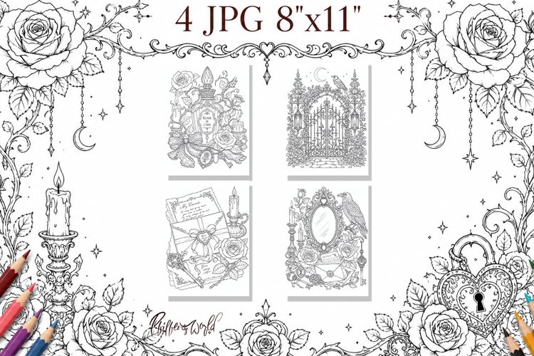 Gothic Romance Coloring Pages | Dark Romance