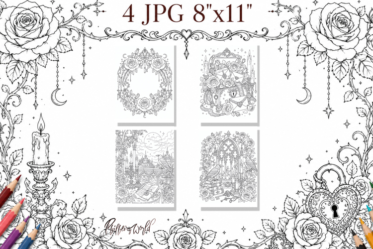 Gothic Romance Coloring Pages | Victorian Gothic