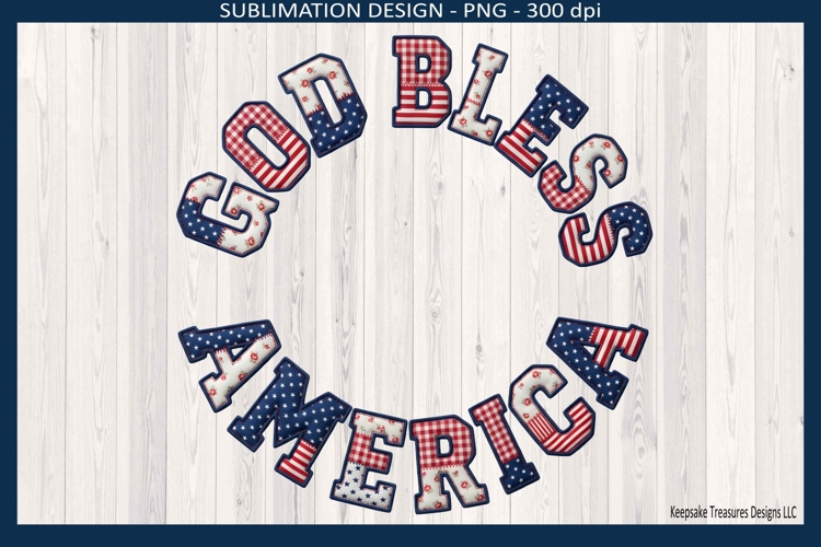 God Bless America Patriotic USA 4th of July Sublimation Png