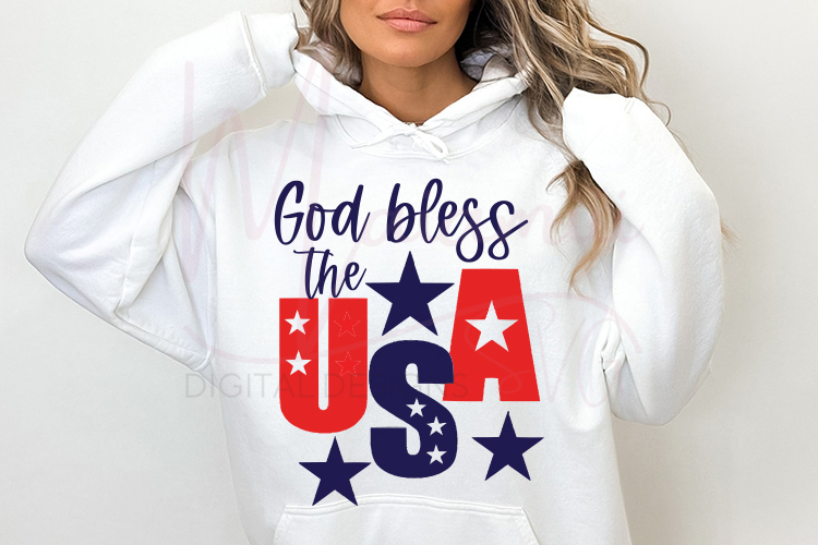 God Bless the USA SVG, Patriotic Christian SVG, America SVG example image 1