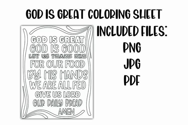 God is Great Blessing Coloring Sheet for Kids