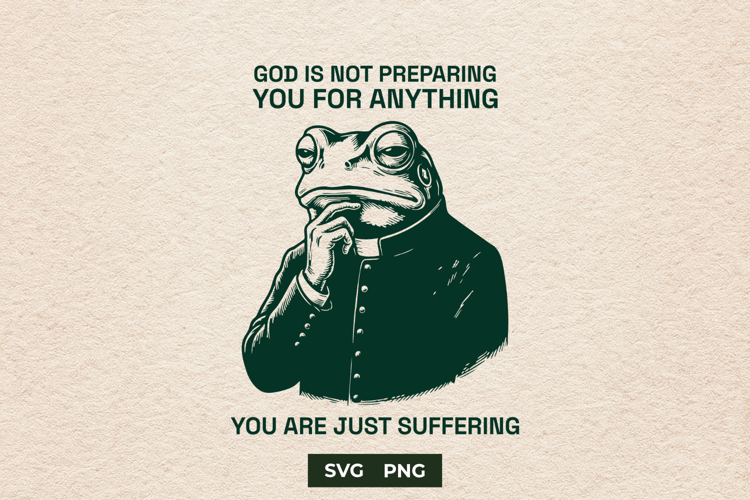 Sarcastic Priest Frog Dark Humor Meme SVG
