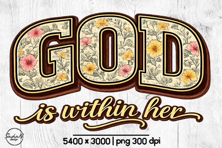 God is within her Christian sublimation designs