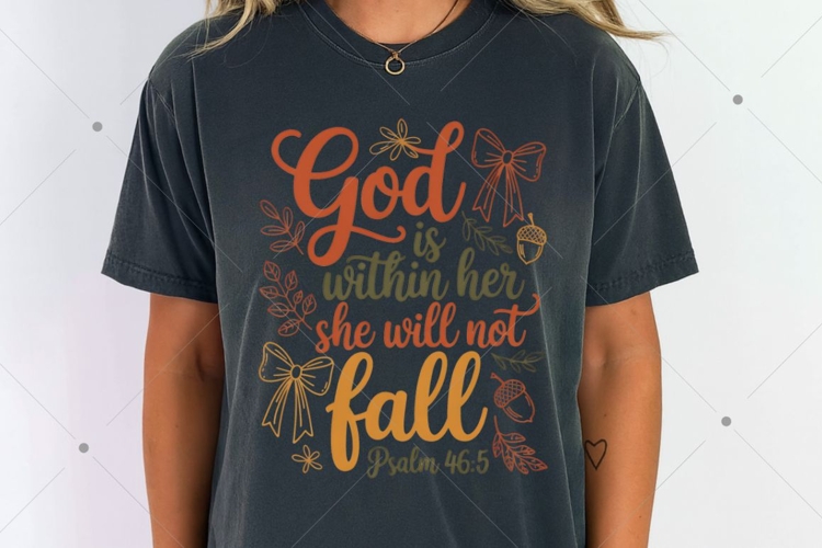 God Is Within Her She Will Not Fall PNG, Fall Png