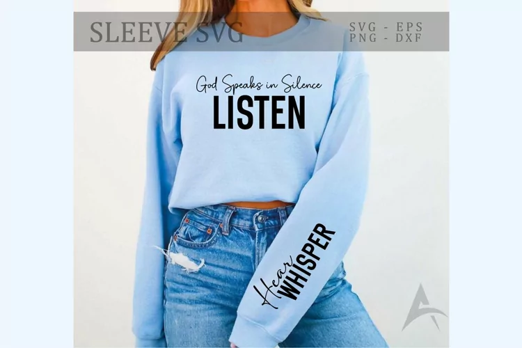 God Speaks in Silence Listen Sleeve SVG Design