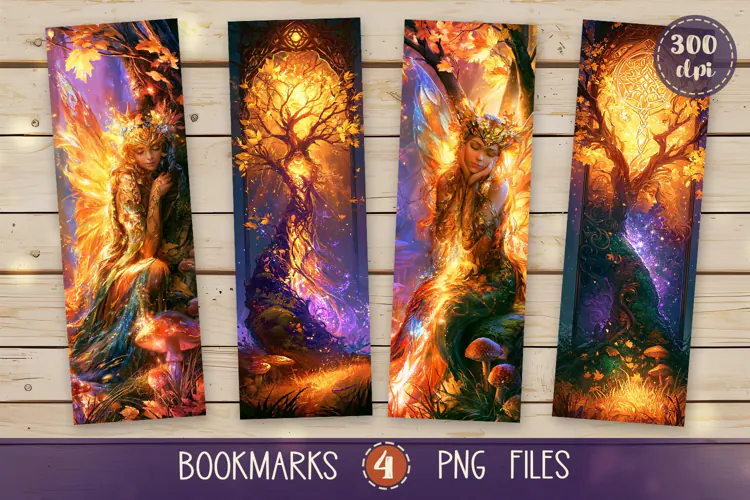 Bookmarks design - Celtic Goddesses of Autumn.