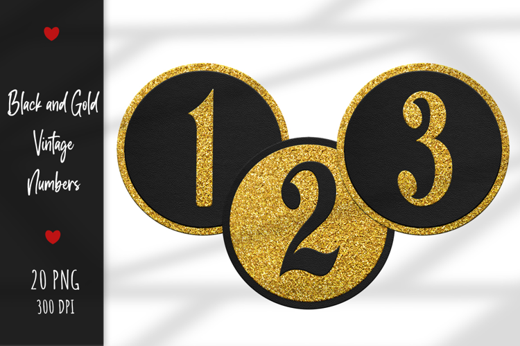 Gold and Black Vintage Numbers