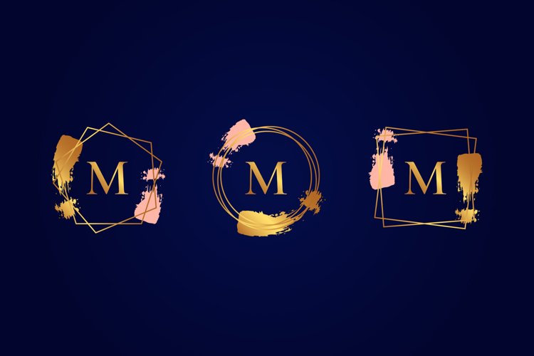 Gold Brush Monogram Logo Labels