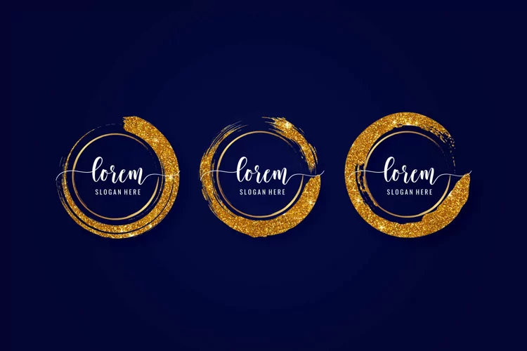 Gold Brush Strokes Logo Templates