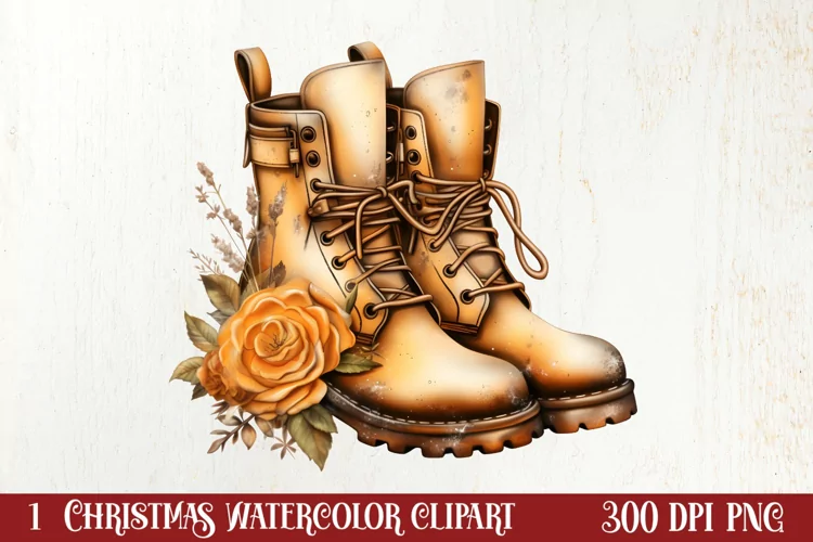 Gold Christmas Watercolor Clipart Sublimation, Christmas PNG