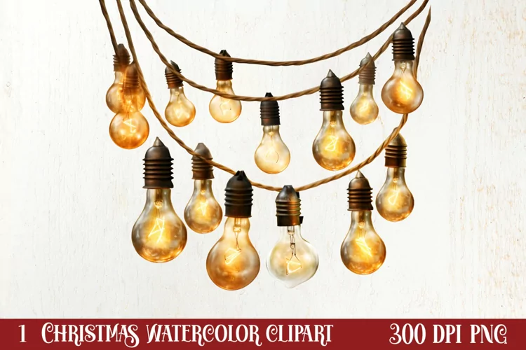 Gold Christmas Watercolor Clipart Sublimation, Christmas PNG