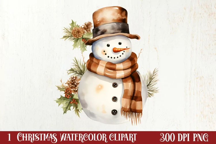 Gold Christmas Watercolor Clipart Sublimation, Christmas PNG