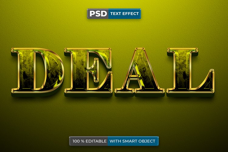 Gold Deal 3D editable text effect