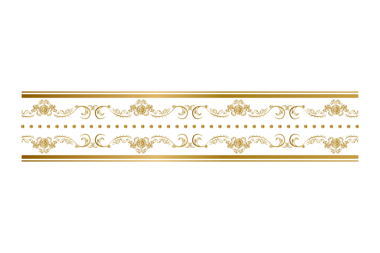 Gold decorative pattern border floral art element eps 10
