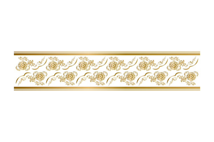 Gold decorative pattern border floral art graphic eps 10