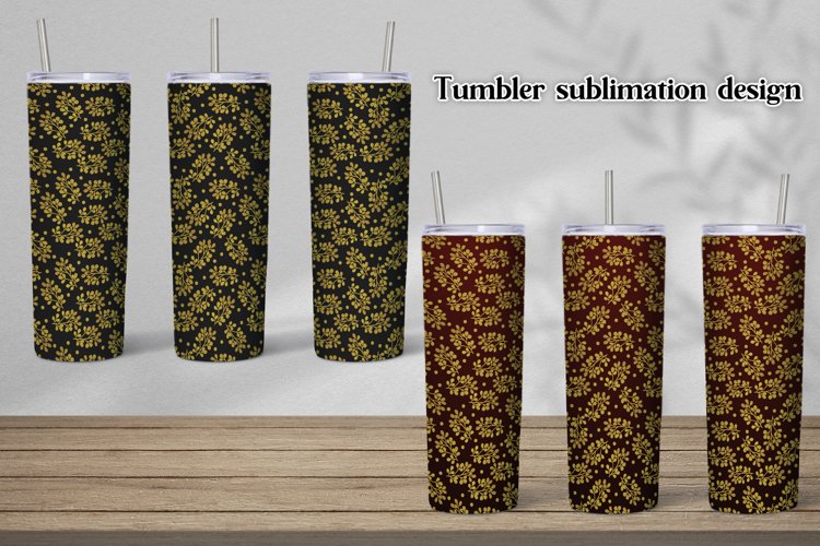 Leaves tumbler design | Tumbler sublimation wrap