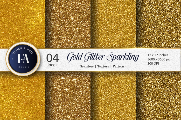 Metallic Gold Glitter Shiny Seamless Texture Digital Paper