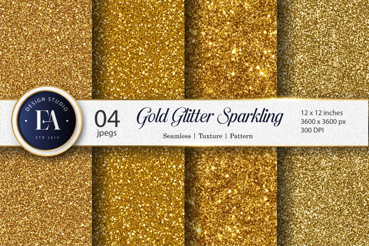 Metallic Gold Glitter Shiny Seamless Texture Digital Paper