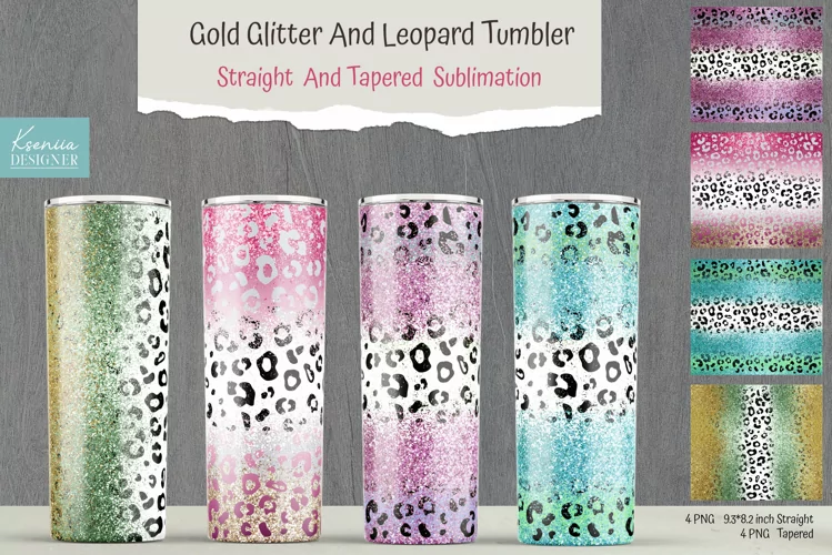 Stripe Glitter Skinny Straight And Tapered Tumbler Wrap