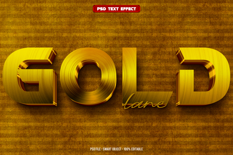 Gold lane 3D editable text effect