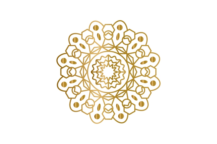 Gold mandala floral decorative element art
