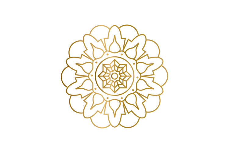 Gold mandala floral decorative element vector