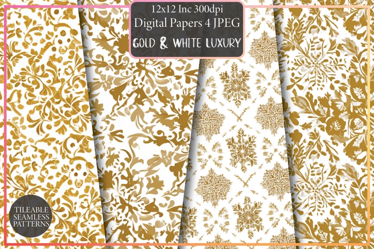 Gold & White Luxury Christmas Pattern