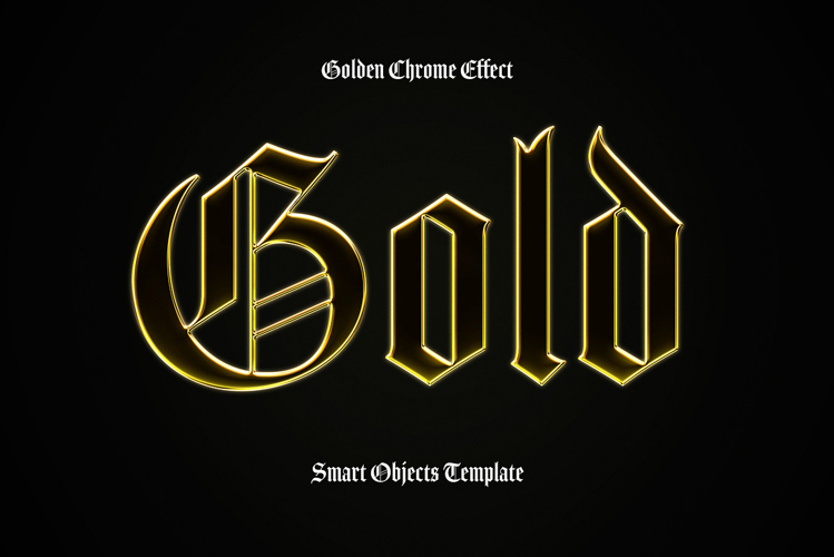 Golden Chrome Text & Logo Effect