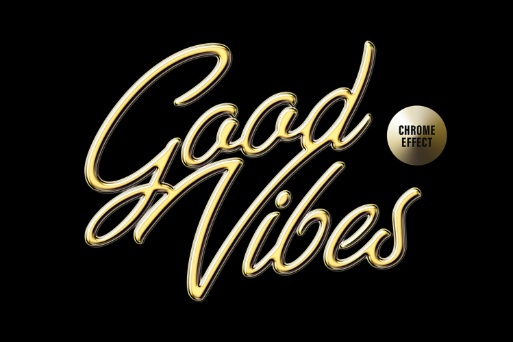 Golden Chrome Text & Logo Effect