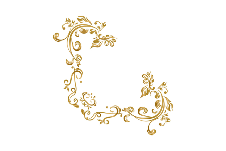 Golden decorative floral luxury ornamental frame ornate