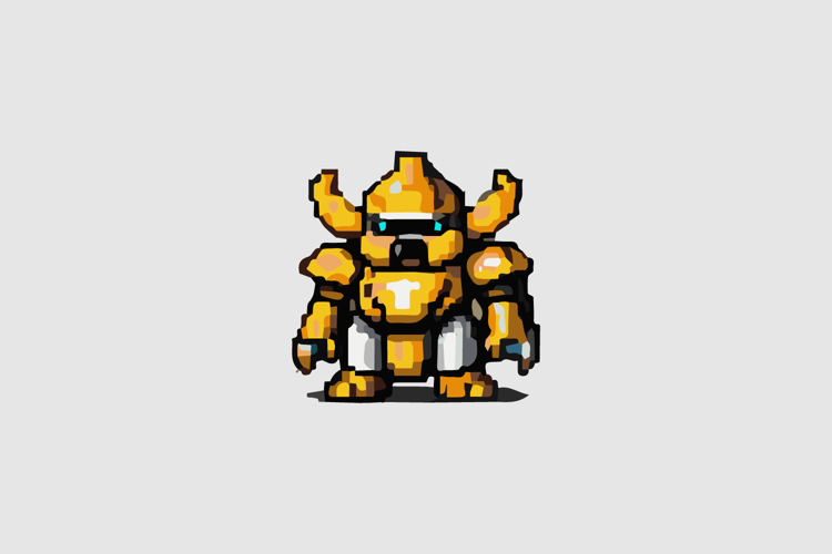 Golden Divine Automaton Design Vector