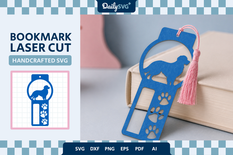 Dog Bookmark Papercut SVG Reading Cut File