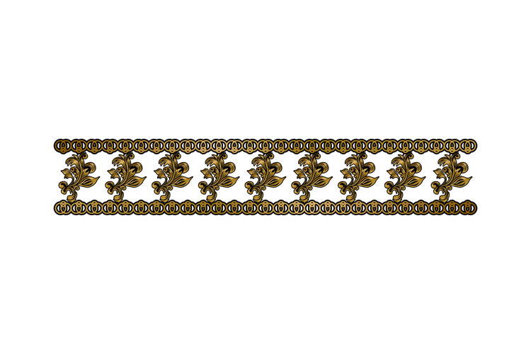 Golden floral border decorative pattern template vector