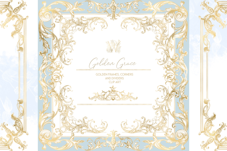 Baroque Wedding Frame Clipart, Elegant Ornamental border