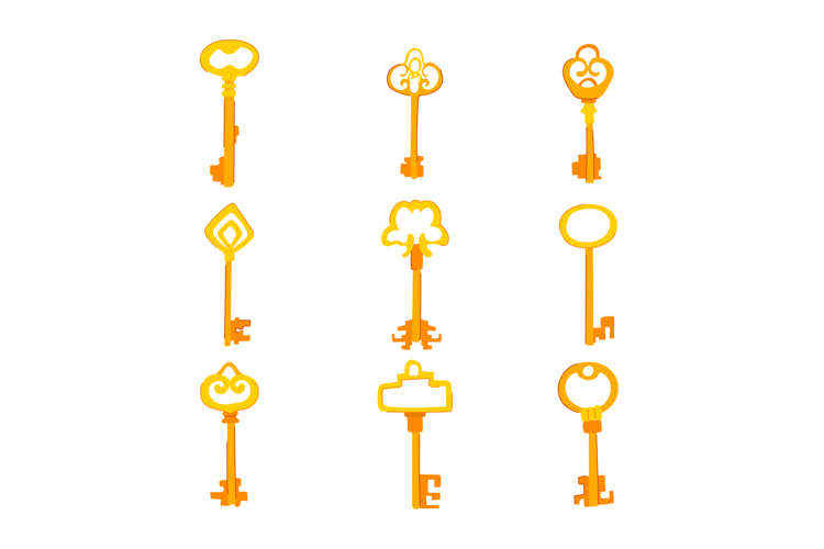 golden key set cartoon