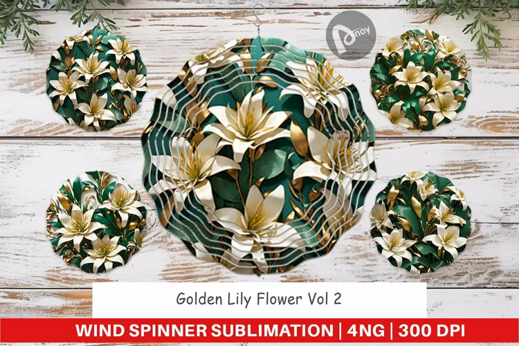 Wind Spinner Golden Lily Flower