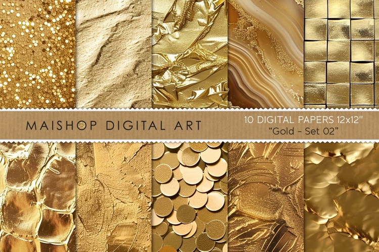 Golden Metallic Artistic Textured Backgrounds