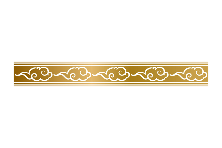 Golden pattern chinese clouds border element concept