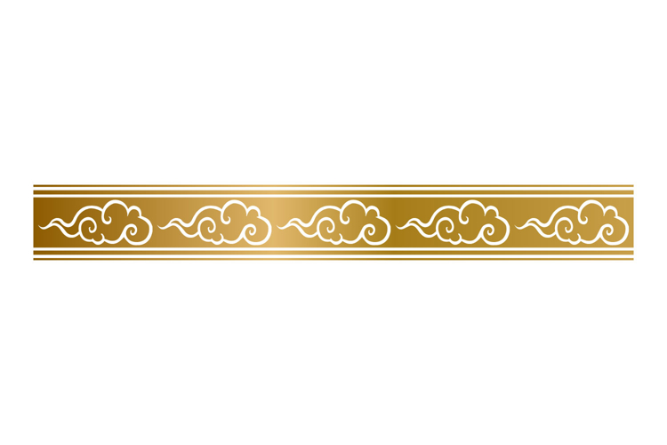 Golden pattern chinese clouds border element graphic
